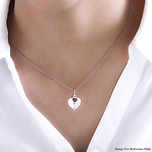 Mozambique Garnet Heart Pendant in Sterling Silver 0.60 ctw
