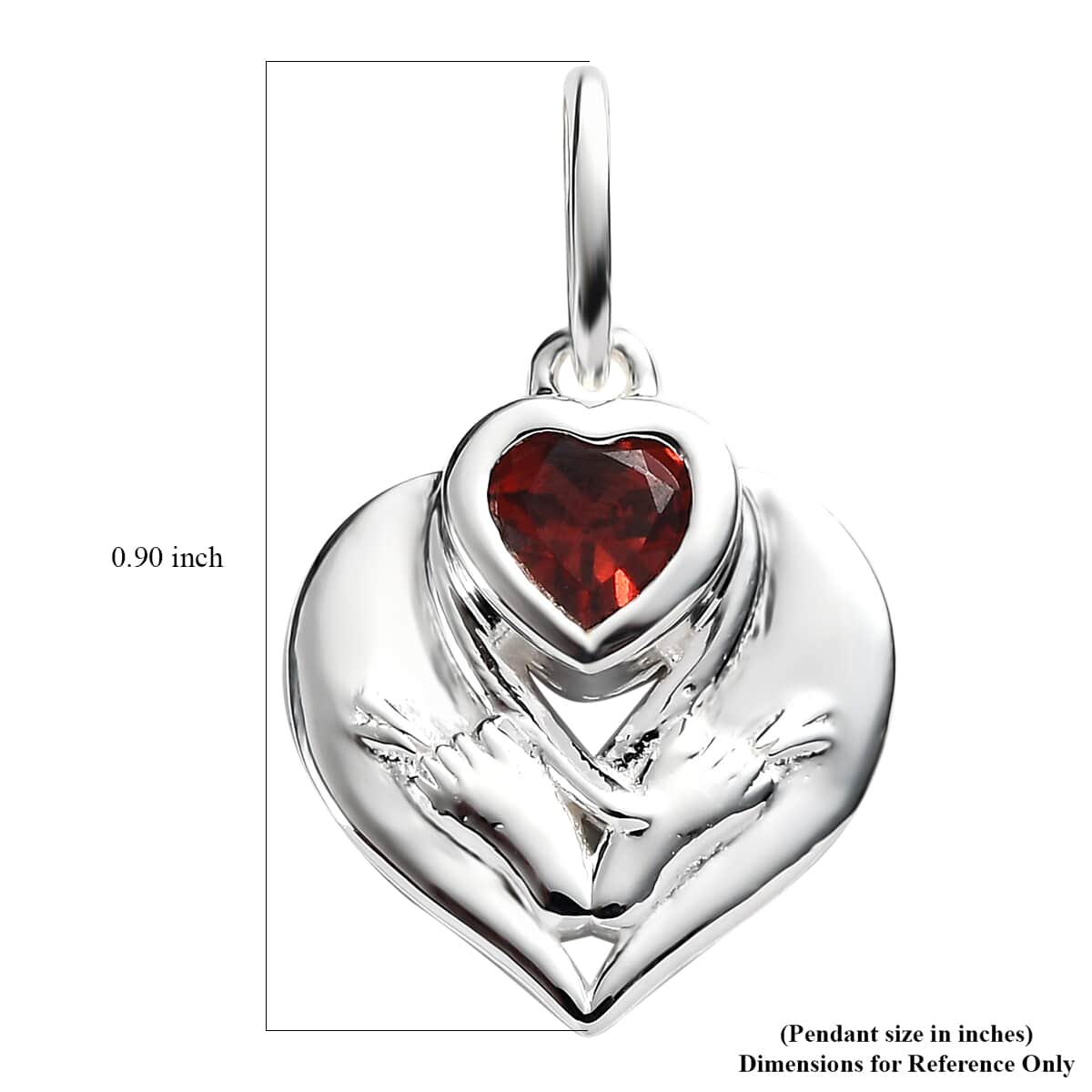 Mozambique Garnet Pendant in Sterling Silver 0.60 ctw image number 5