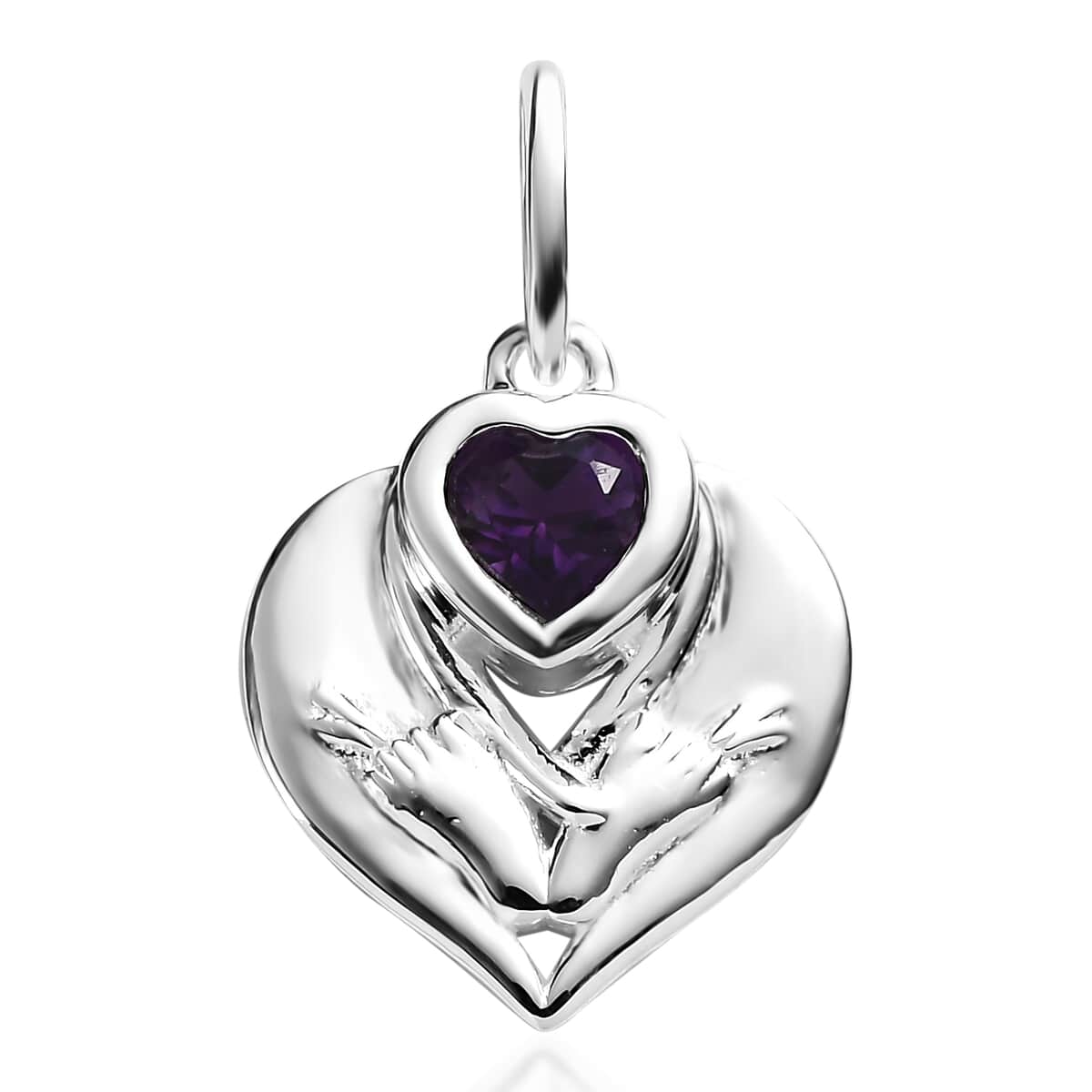 Amethyst Heart Pendant in Sterling Silver 0.40 ctw image number 0
