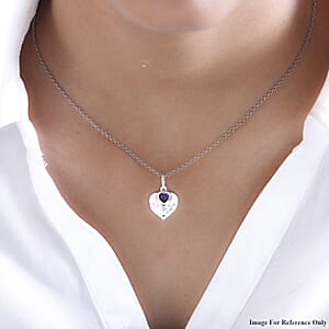 Amethyst Heart Pendant without Chain in Sterling Silver 0.40 ctw