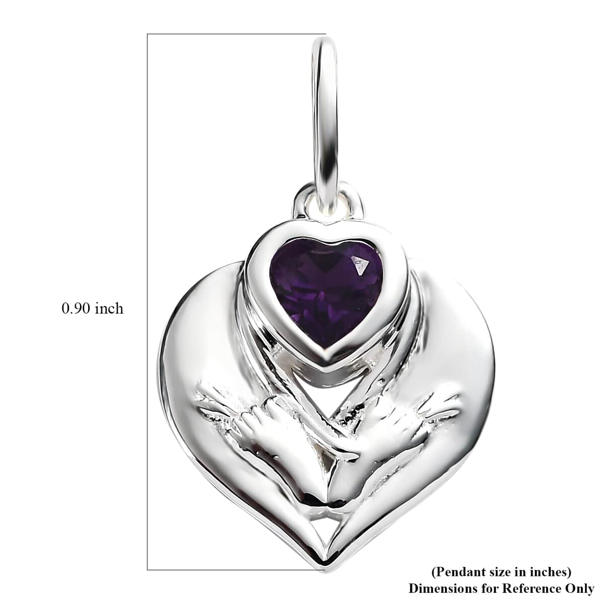 Amethyst Heart Pendant in Sterling Silver 0.40 ctw image number 5