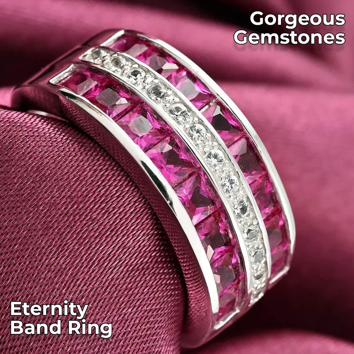 Lab Created Ruby and Simulated Diamond Ring in Sterling Silver 1.60 ctw image number 1