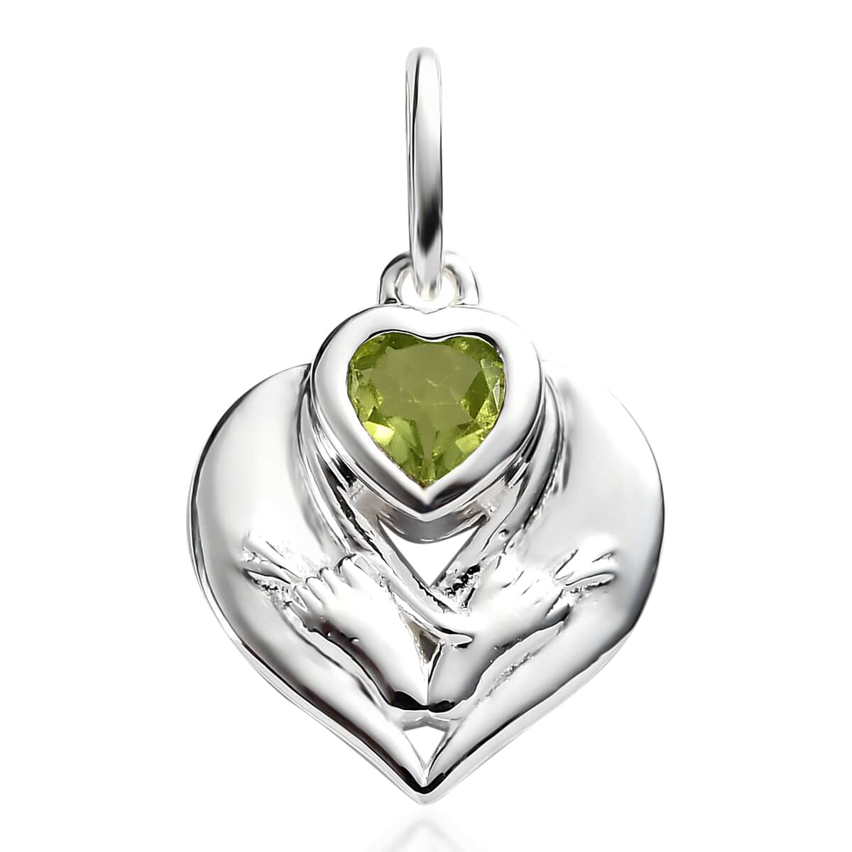 Peridot Heart Pendant in Sterling Silver 0.40 ctw image number 0