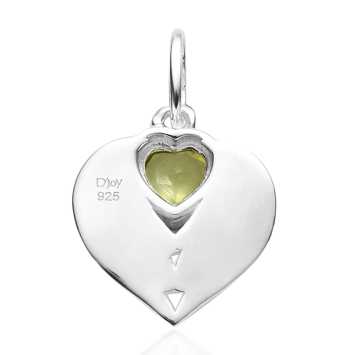 Peridot Heart Pendant in Sterling Silver 0.40 ctw image number 4