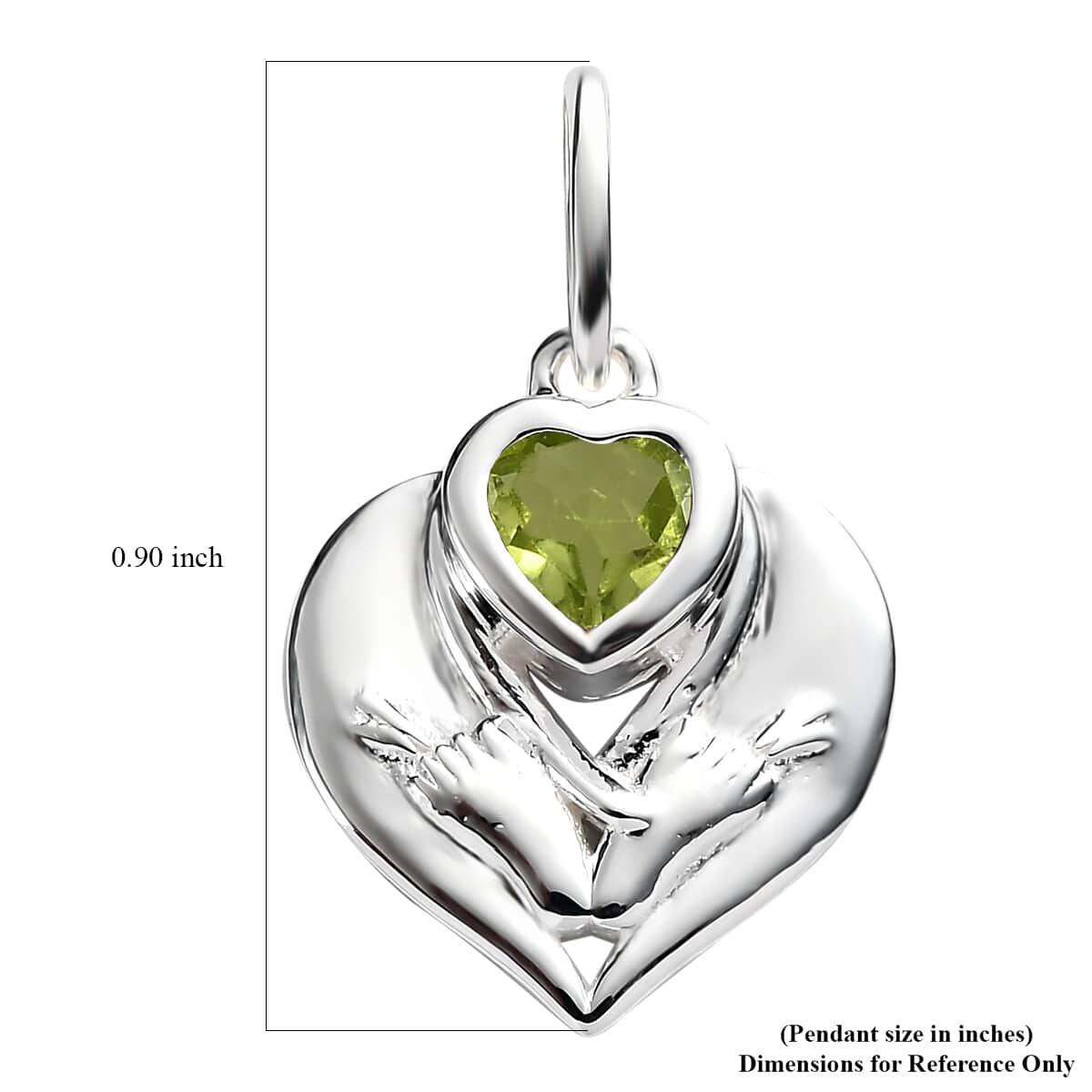 Peridot Heart Pendant in Sterling Silver 0.40 ctw image number 5