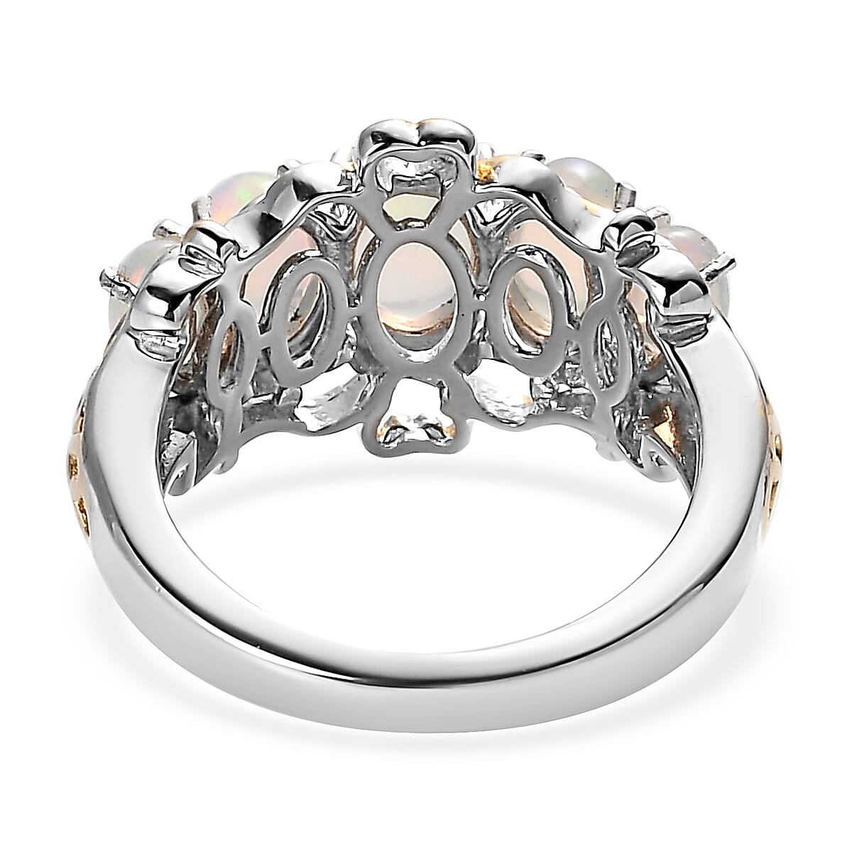 Premium Ethiopian Welo Opal Ring in Vermeil Yellow Gold and Platinum Over Sterling Silver (Size 9.0) 1.50 ctw image number 4