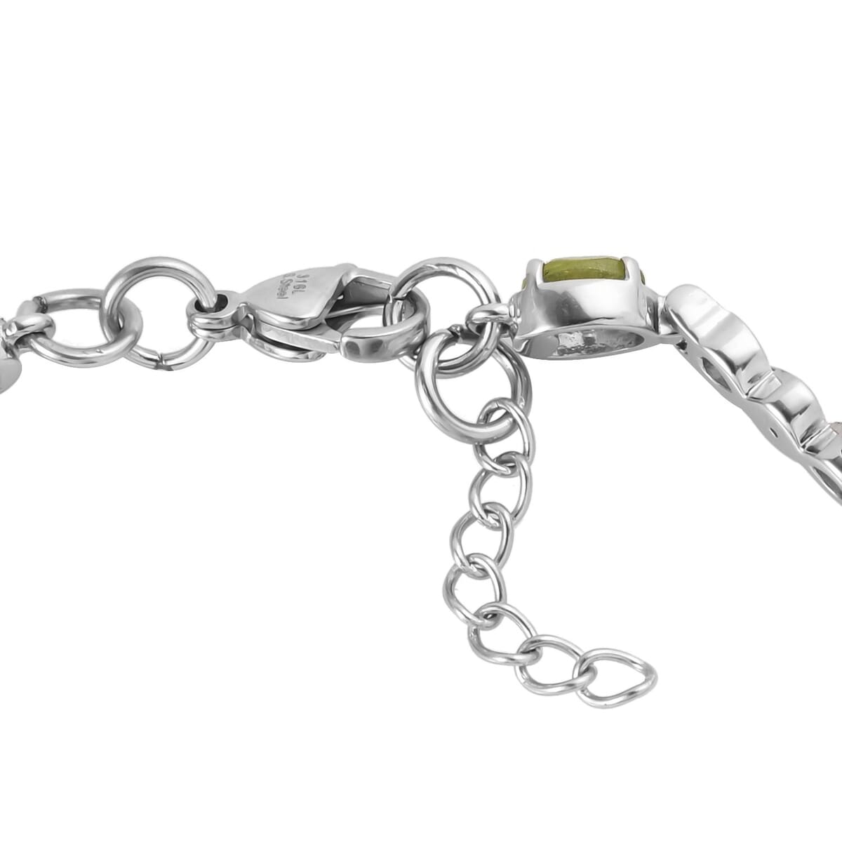 Peridot Bracelet in Stainless Steel (7.25 In) 3.60 ctw image number 3