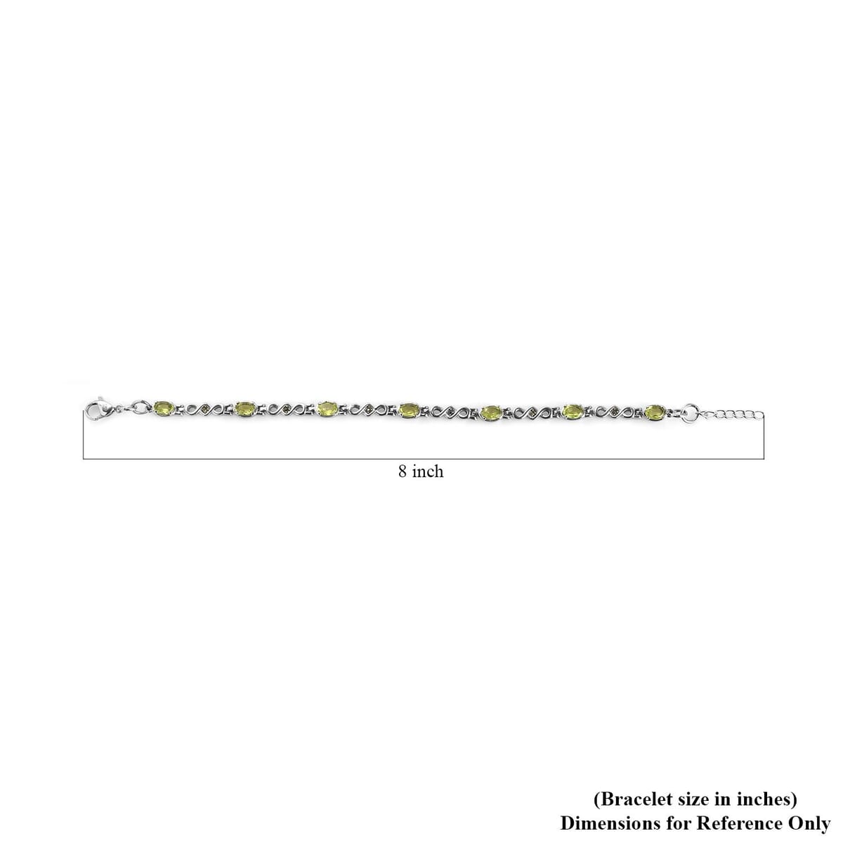 Peridot Bracelet in Stainless Steel (7.25 In) 3.60 ctw image number 4