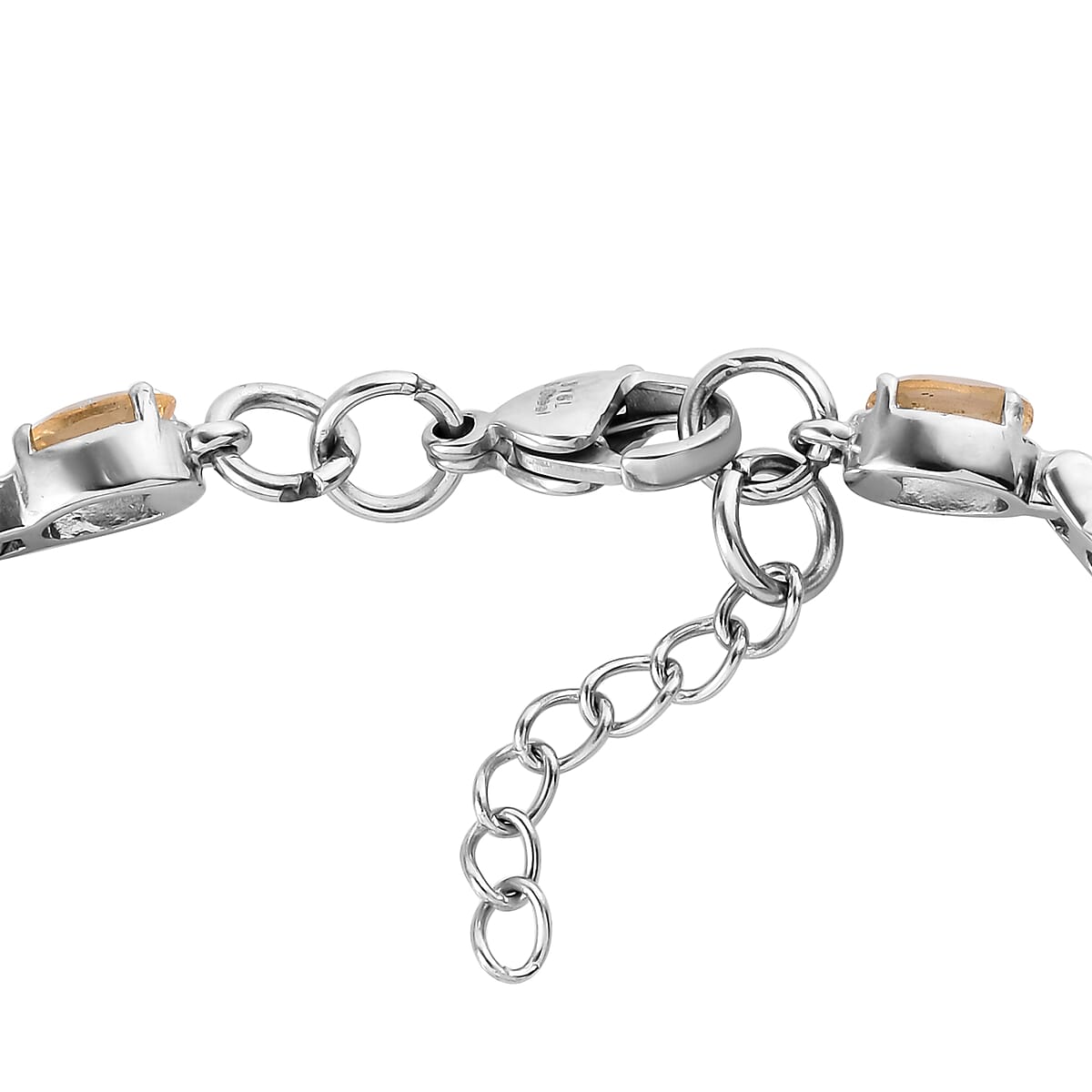 Brazilian Citrine Bracelet in Stainless Steel (7.25-8.0In) 3.00 ctw , Tarnish-Free, Waterproof, Sweat Proof Jewelry image number 3
