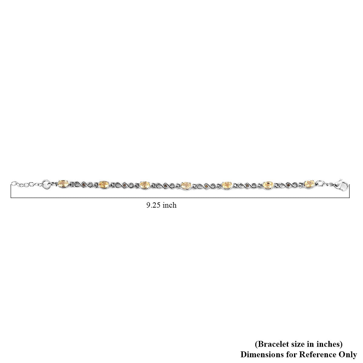 Brazilian Citrine Bracelet in Stainless Steel (7.25-8.0In) 3.00 ctw , Tarnish-Free, Waterproof, Sweat Proof Jewelry image number 4