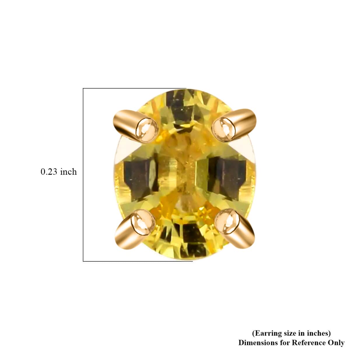 Luxoro 10K Yellow Gold Premium Yellow Sapphire Solitaire Stud Earrings 1.00 ctw image number 4