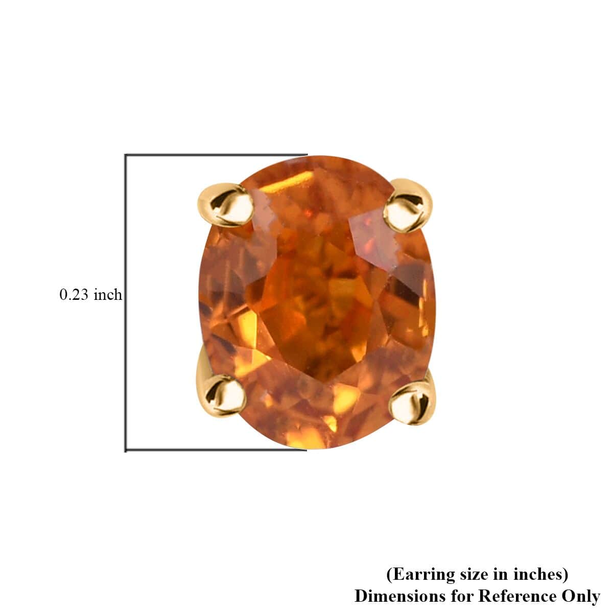 Luxoro 10K Yellow Gold Premium Orange Sapphire Solitaire Stud Earrings 1.10 ctw image number 3