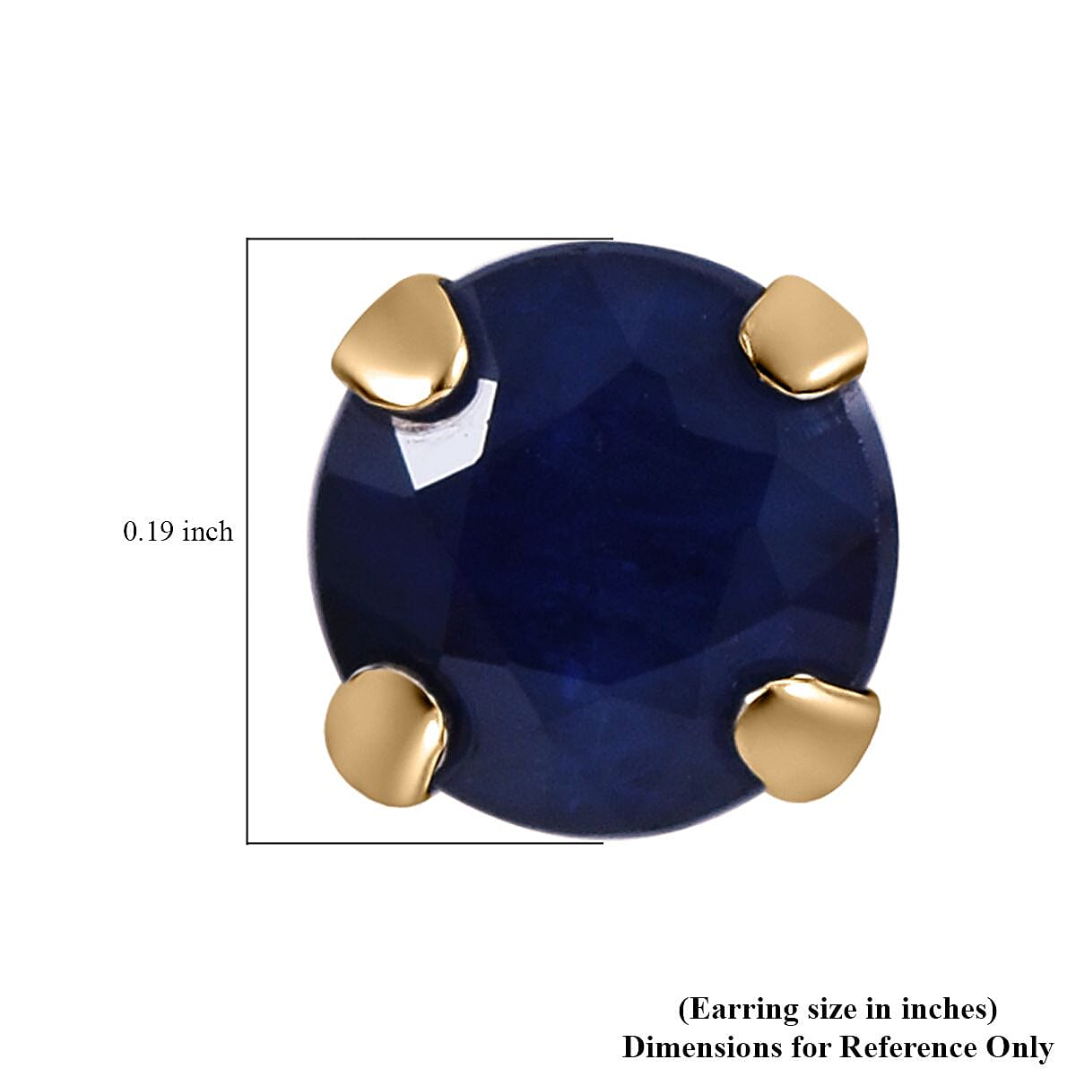 Luxoro 10K Yellow Gold Premium Madagascar Blue Sapphire (DF) Stud Earrings 1.35 ctw