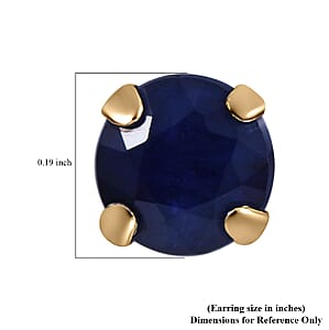 Luxoro 10K Yellow Gold Premium Madagascar Blue Sapphire (DF) Stud Earrings 1.35 ctw