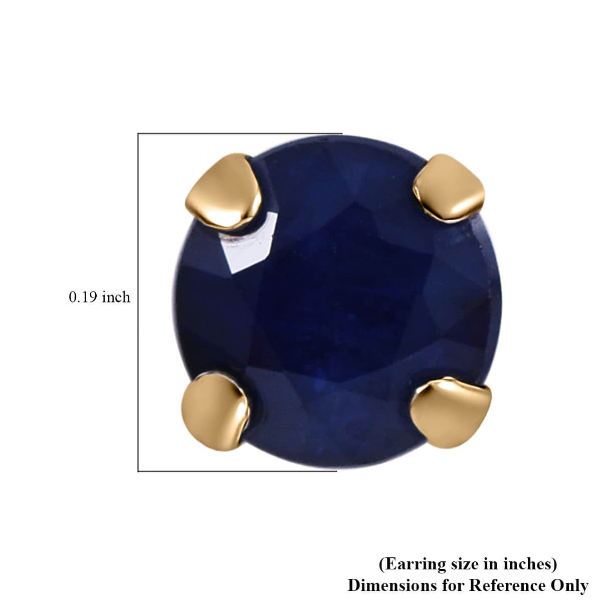 Luxoro 10K Yellow Gold Premium Madagascar Blue Sapphire (DF) Stud Earrings 1.35 ctw image number 3