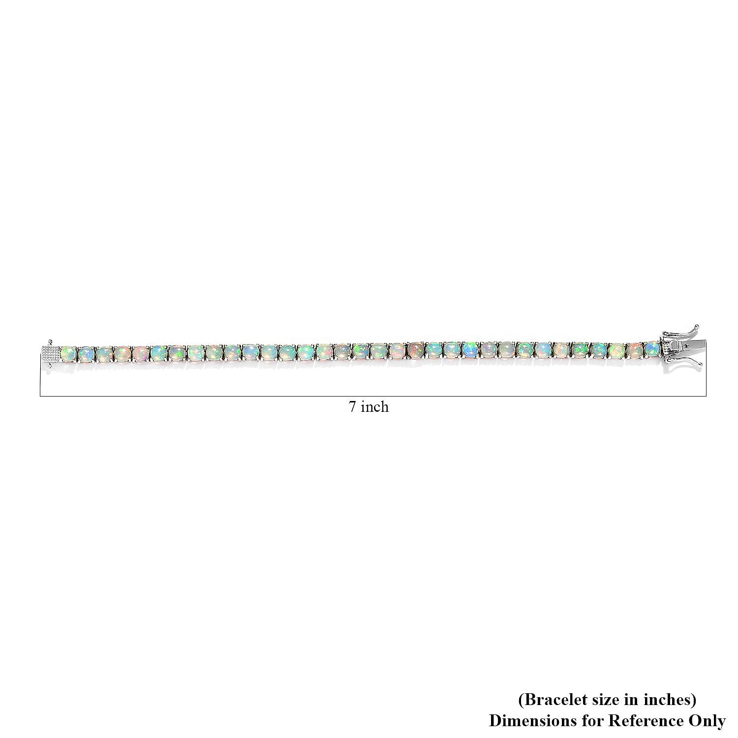 Premium Ethiopian Welo Opal Tennis Bracelet in Platinum Over Sterling Silver (6.50 In) 7.25 ctw
