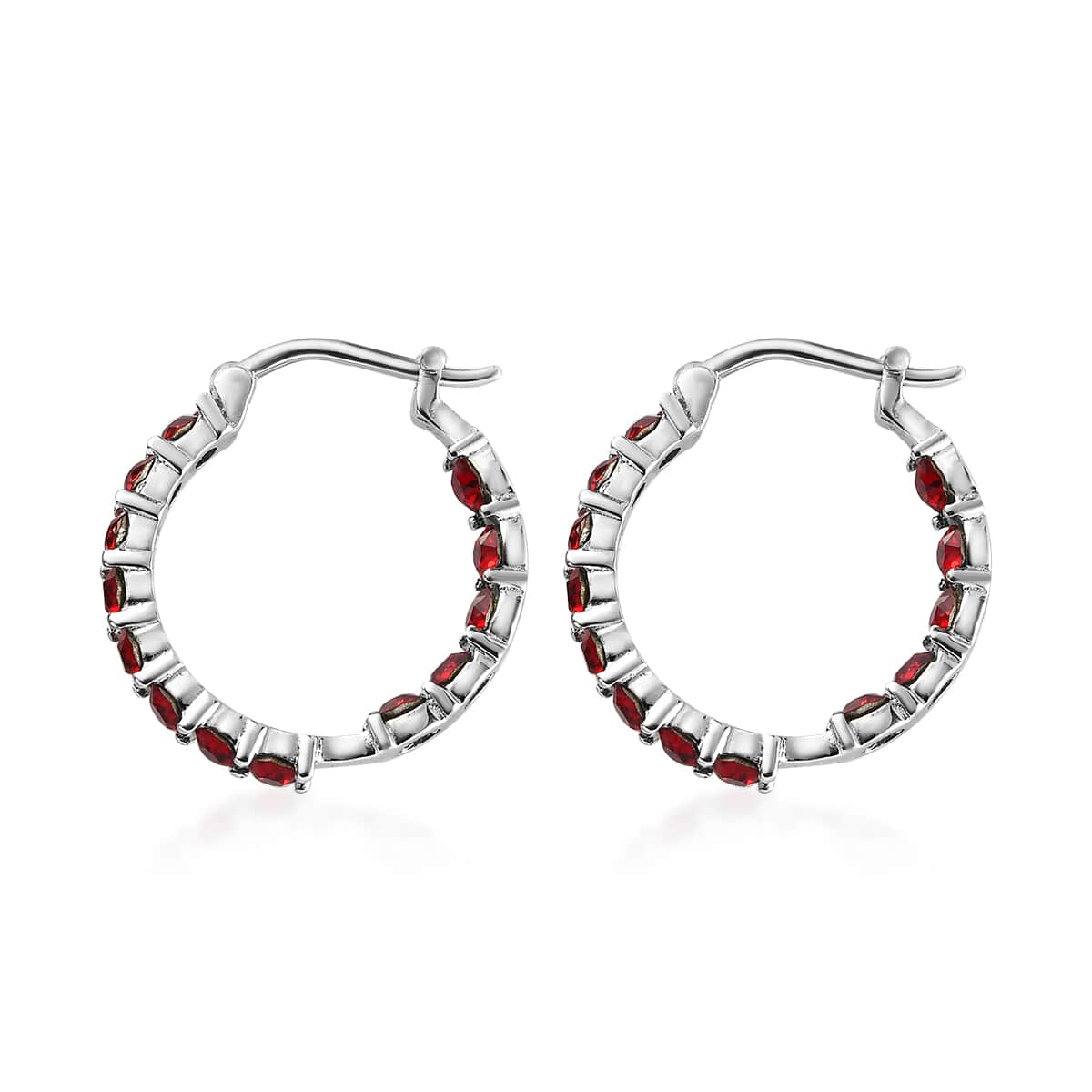 Montana Crystal Hoop Earrings in Stainless Steel 2.15 ctw image number 3