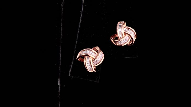 Natural Pink Diamond I3 Love Knot Stud Earrings in Vermeil Rose Gold Over Sterling Silver 0.25 ctw