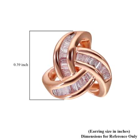 Natural Pink Diamond I3 Love Knot Stud Earrings in Vermeil Rose Gold Over Sterling Silver 0.25 ctw image number 4