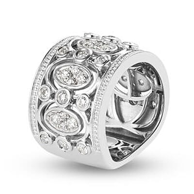 Moissanite 0.88 ctw Ring in Platinum Over Sterling Silver (Size 5.5)