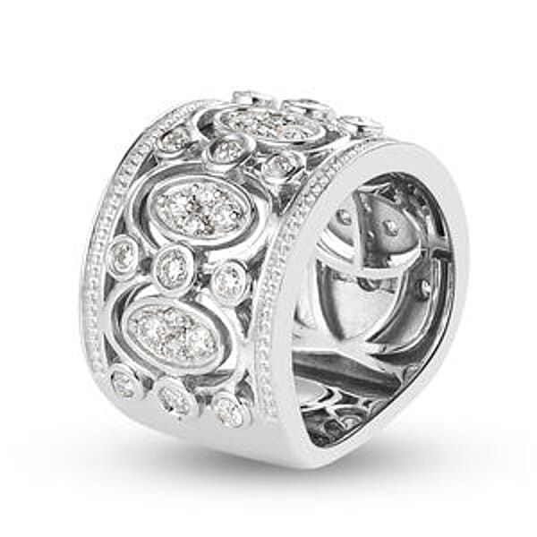 Moissanite 0.88 ctw Ring in Platinum Over Sterling Silver (Size 5.5)
