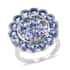 Tanzanite and Natural White Zircon Spinner Ring in Platinum Over Sterling Silver (Size 10.0) 7 Grams 4.50 ctw image number 0