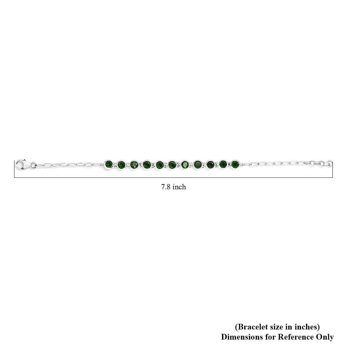 Natural Chrome Diopside Fancy Bracelet in Sterling Silver (7.25 In) 9.30 Grams 5.85 ctw image number 4