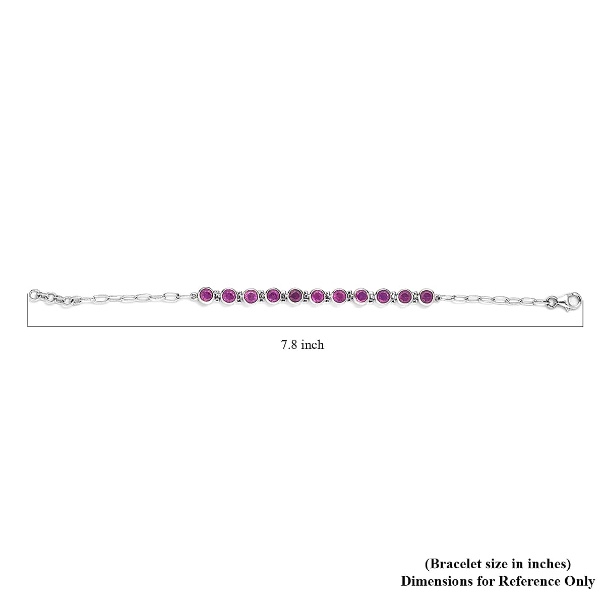 Ilakaka Hot Pink Sapphire (FF) Fancy Bracelet in Sterling Silver (7.25 In) 9.40 Grams 7.75 ctw image number 4