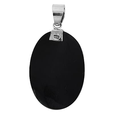 Abalone Shell Oval Shape Pendant in Sterling Silver