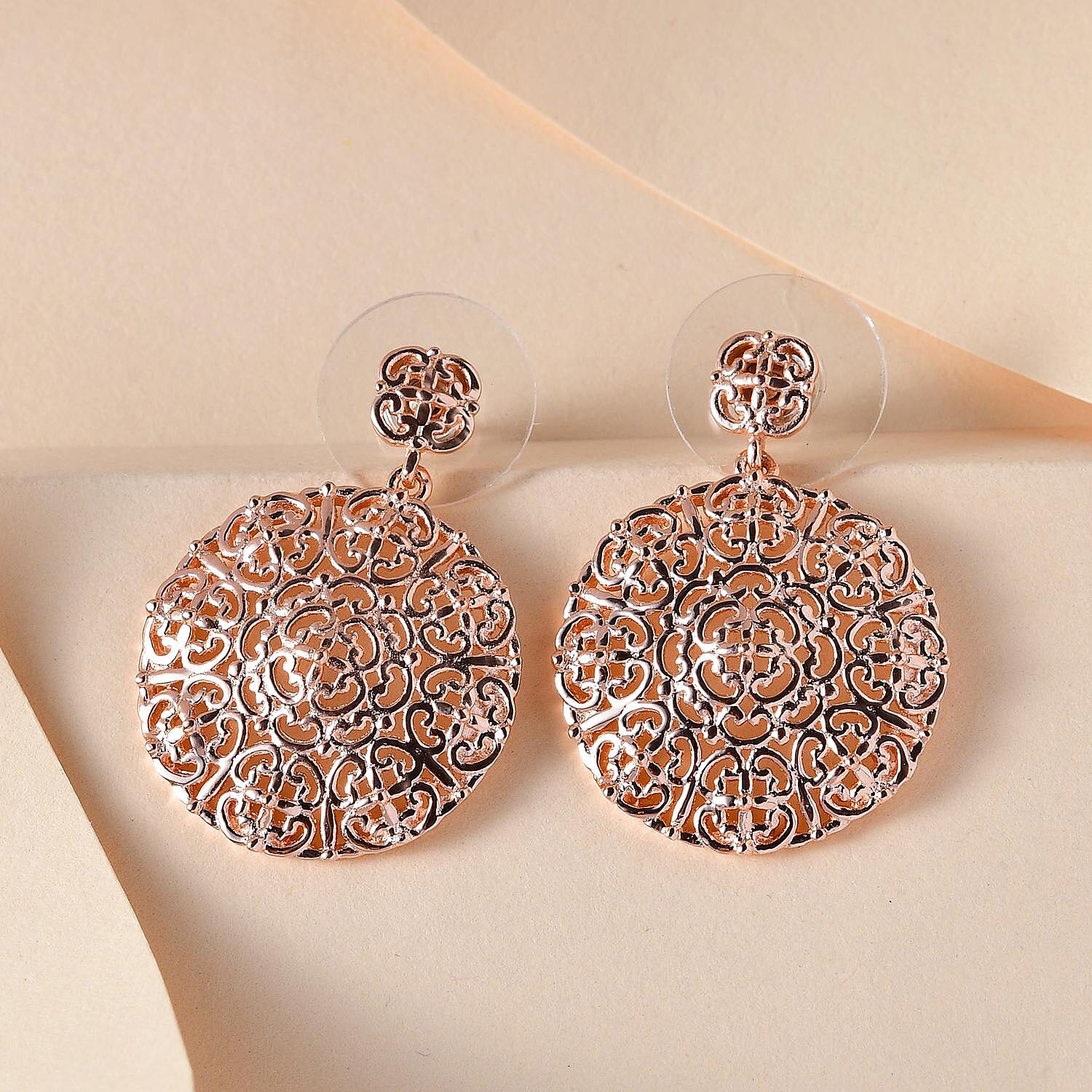 Karis Cluster Earrings in 18K RG Plated