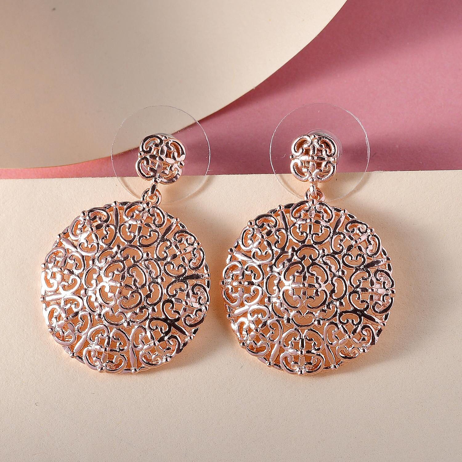 Karis Cluster Earrings in 18K RG Plated