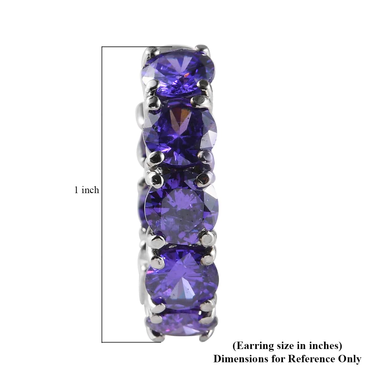 Simulated Purple Diamond Inside Out Hoop Earrings in Stainless Steel 21.00 ctw image number 6