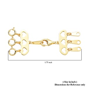 3 Row Hearts Layering Lock in 14K YG Over Sterling Silver with 9mm Lobster Lock and 3pc 5mm Spring Lock, Jewelry Lock, Jewelry Closure, Lobster Clasp Closure