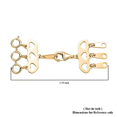3 Row Hearts Layering Lock in 14K YG Over Sterling Silver with 9mm Lobster Lock and 3pc 5mm Spring Lock, Jewelry Lock, Jewelry Closure, Lobster Clasp Closure