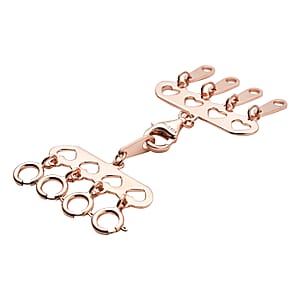 4 Row Hearts Layering Lock in 14K RG Over Sterling Silver with 9mm Lobster Lock and 4pcs 5mm Spring Locks | Jewelry Spring Lock