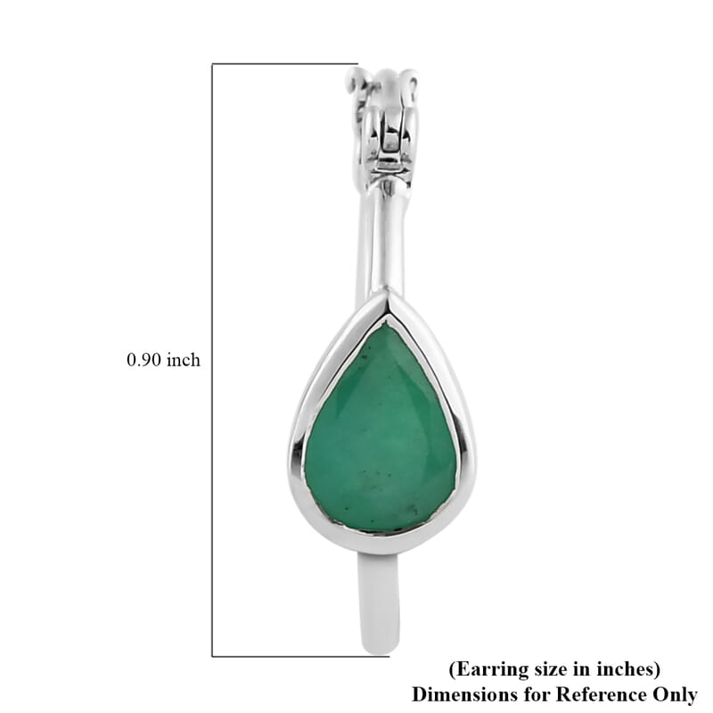 Brazilian Emerald Hoop Earrings in Platinum Over Sterling Silver 2.60 ctw