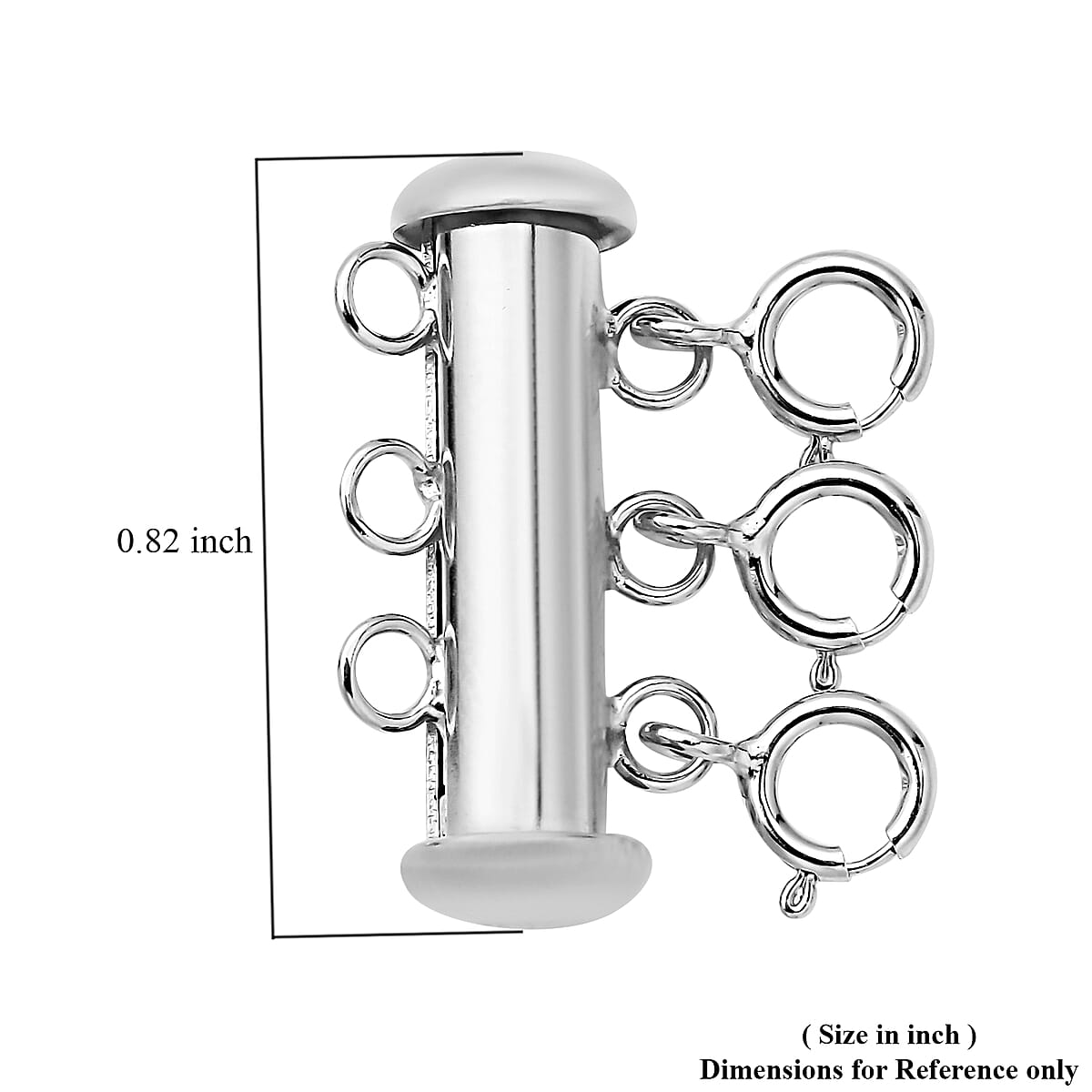 Minimalist 3 Row Magnetic Layering Lock in Rhodium Over Sterling Silver with 3pcs 5mm Spring Locks 1.90 Grams , Jewelry Spring Lock , Magnetic Lock , Spring Bolt Lock image number 3