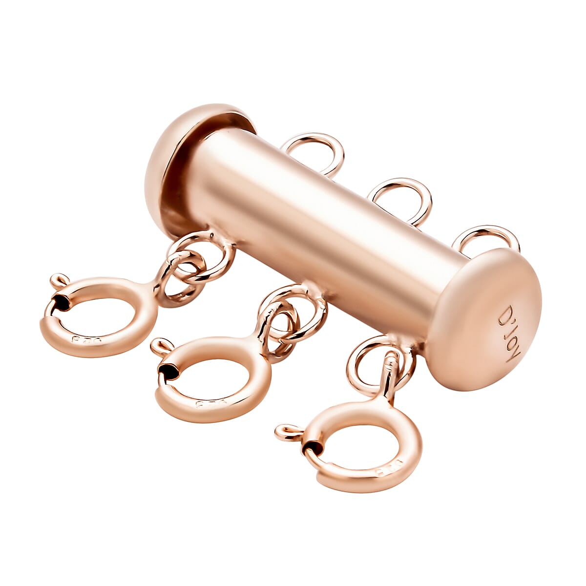 Minimalist 3 Row Magnetic Layering Lock in 14K Rose Gold Over Sterling Silver with 3pcs 5mm Spring Locks 1.90 Grams | Jewelry Spring Lock | Magnetic Lock | Spring Bolt Lock image number 1