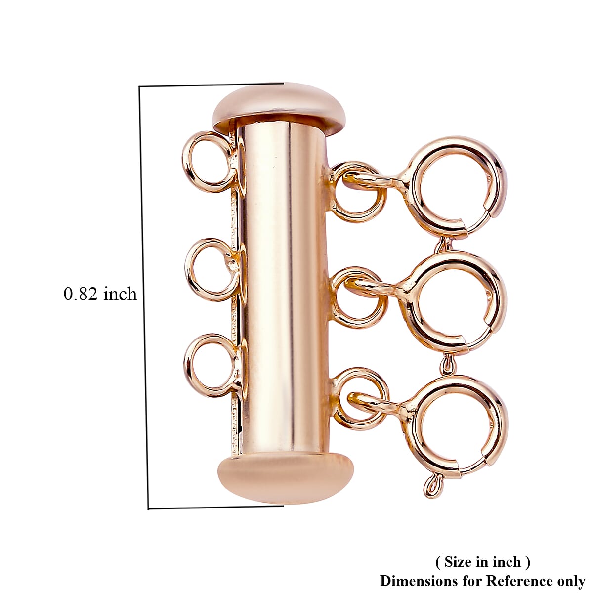 Minimalist 3 Row Magnetic Layering Lock in 14K Rose Gold Over Sterling Silver with 3pcs 5mm Spring Locks 1.90 Grams | Jewelry Spring Lock | Magnetic Lock | Spring Bolt Lock image number 3