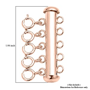 Minimalist 5 Row Magnetic Layering Lock in 14K RG Over Sterling Silver with 5pcs 5mm Spring Locks 2.90 Grams , Jewelry Spring Lock , Magnetic Lock , Spring Bolt Lock