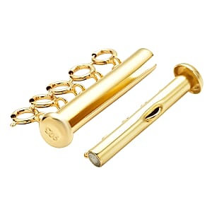 Minimalist 5 Row Magnetic Layering Lock in 14K YG Over Sterling Silver with 5pcs 5mm Spring Locks 2.90 Grams , Jewelry Spring Lock , Magnetic Lock , Spring Bolt Lock
