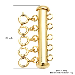 Minimalist 5 Row Magnetic Layering Lock in 14K YG Over Sterling Silver with 5pcs 5mm Spring Locks 2.90 Grams , Jewelry Spring Lock , Magnetic Lock , Spring Bolt Lock