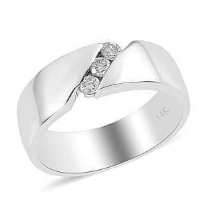 Luxoro 14K White Gold I2 Diamond Band Ring (Size 6.0) 0.15 ctw