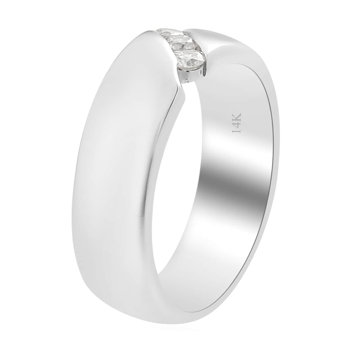 Luxoro 14K White Gold I2 Diamond Band Ring (Size 8.0) 0.15 ctw image number 3