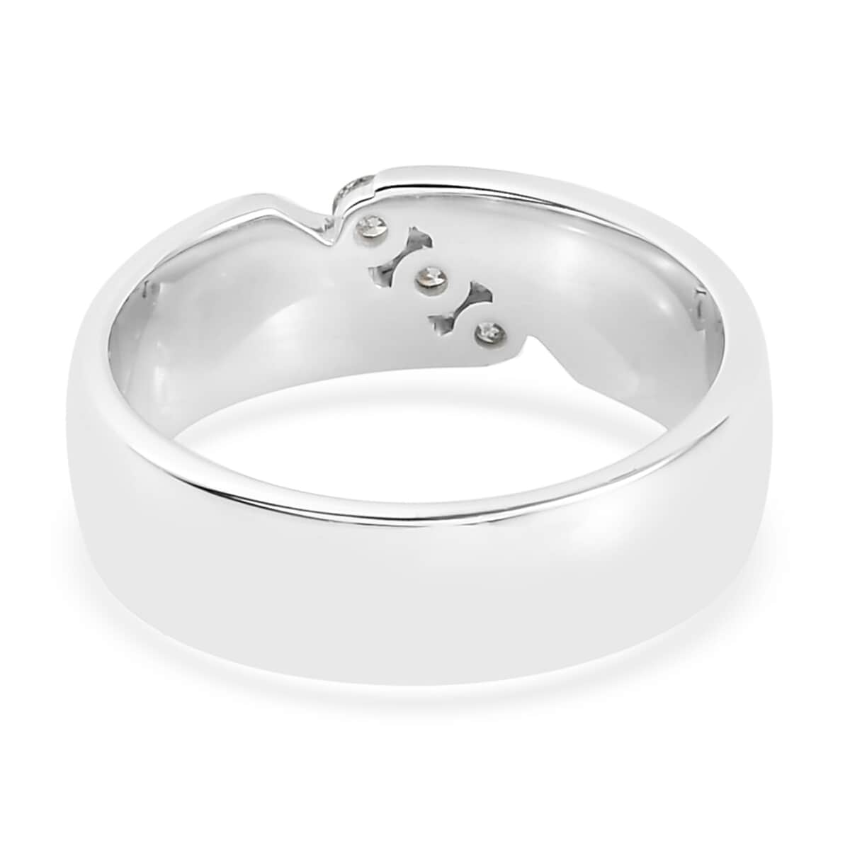 Luxoro 14K White Gold I2 Diamond Band Ring (Size 8.0) 0.15 ctw image number 4