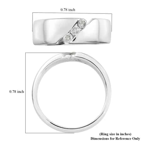 Luxoro 14K White Gold I2 Diamond Band Ring (Size 8.0) 0.15 ctw image number 5