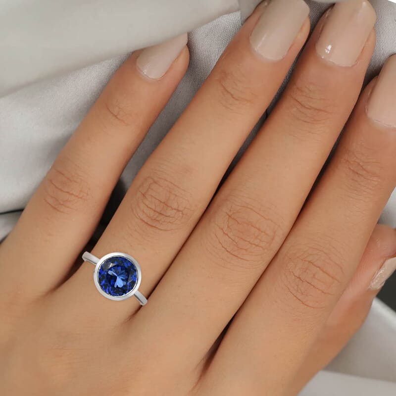 Rhapsody 950 Platinum AAAA Tanzanite Solitaire Ring (Size 5.5) 5.75 Grams 4.35 ctw