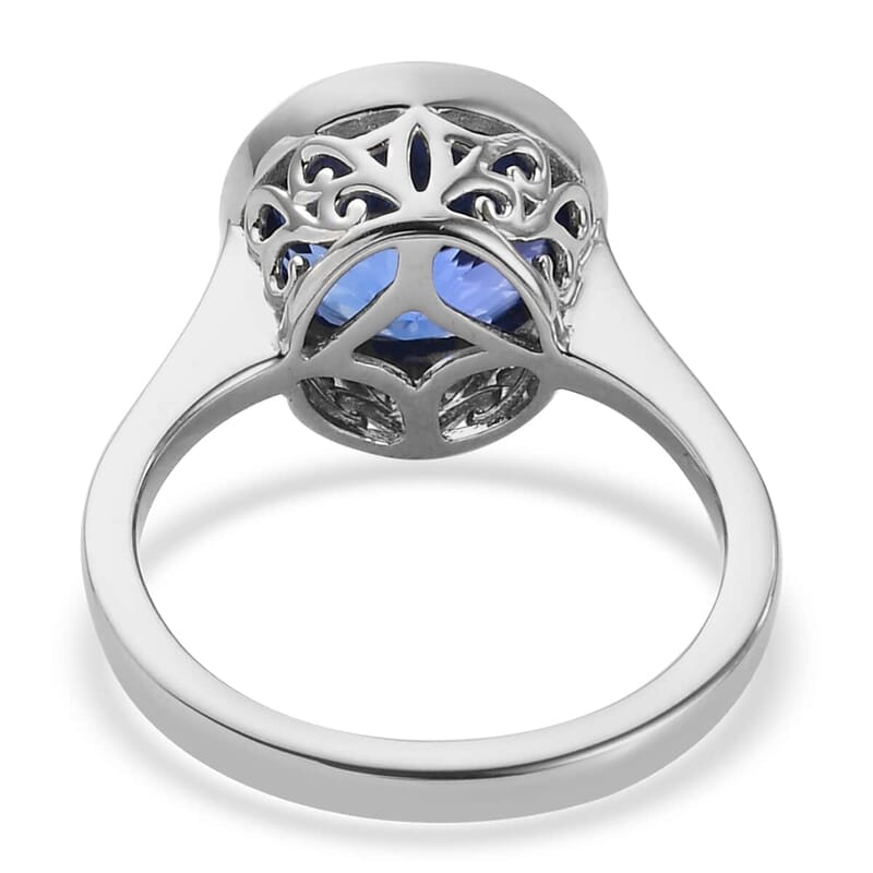 Rhapsody 950 Platinum AAAA Tanzanite Solitaire Ring (Size 5.5) 5.75 Grams 4.35 ctw