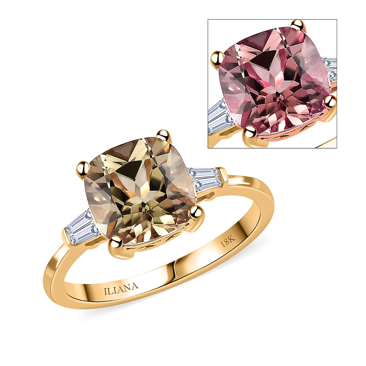 Iliana 18K Yellow Gold AAA Turkizite and G-H SI Diamond Ring 2.65 ctw image number 0