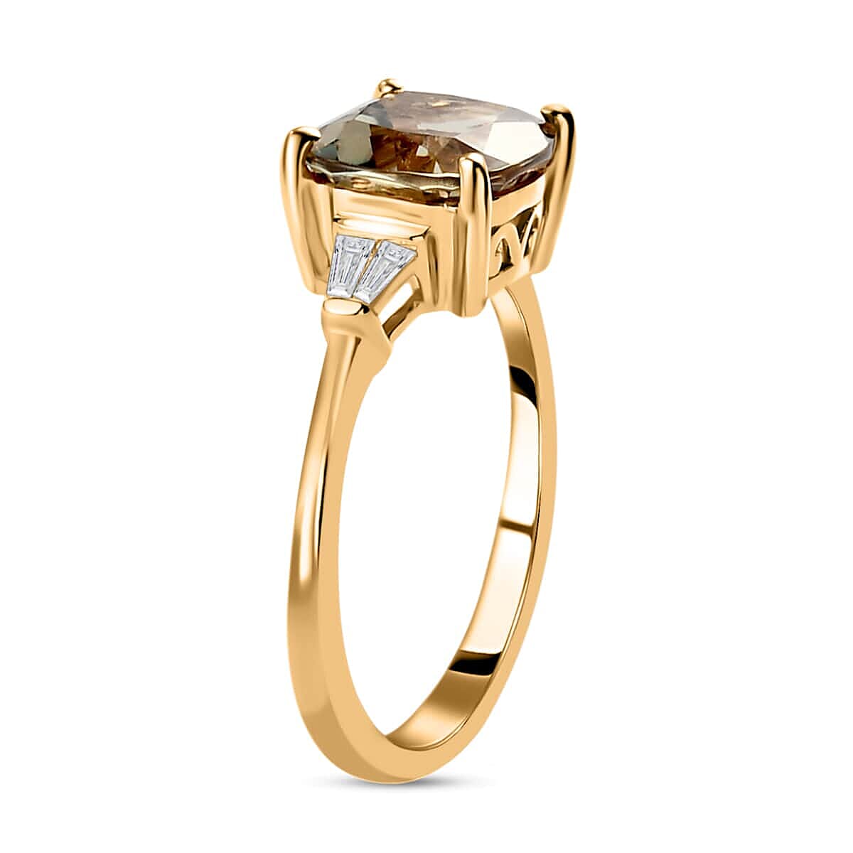Iliana 18K Yellow Gold AAA Turkizite and G-H SI Diamond Ring 2.65 ctw image number 3